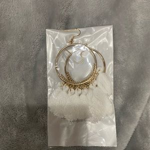 Bohemian Tassel White Gold tone earrings